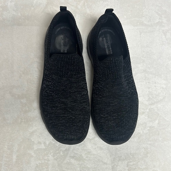 Skechers Black Athletic Slip-On Shoes with Breathable Mesh Air Cooled - Picture 11 of 14